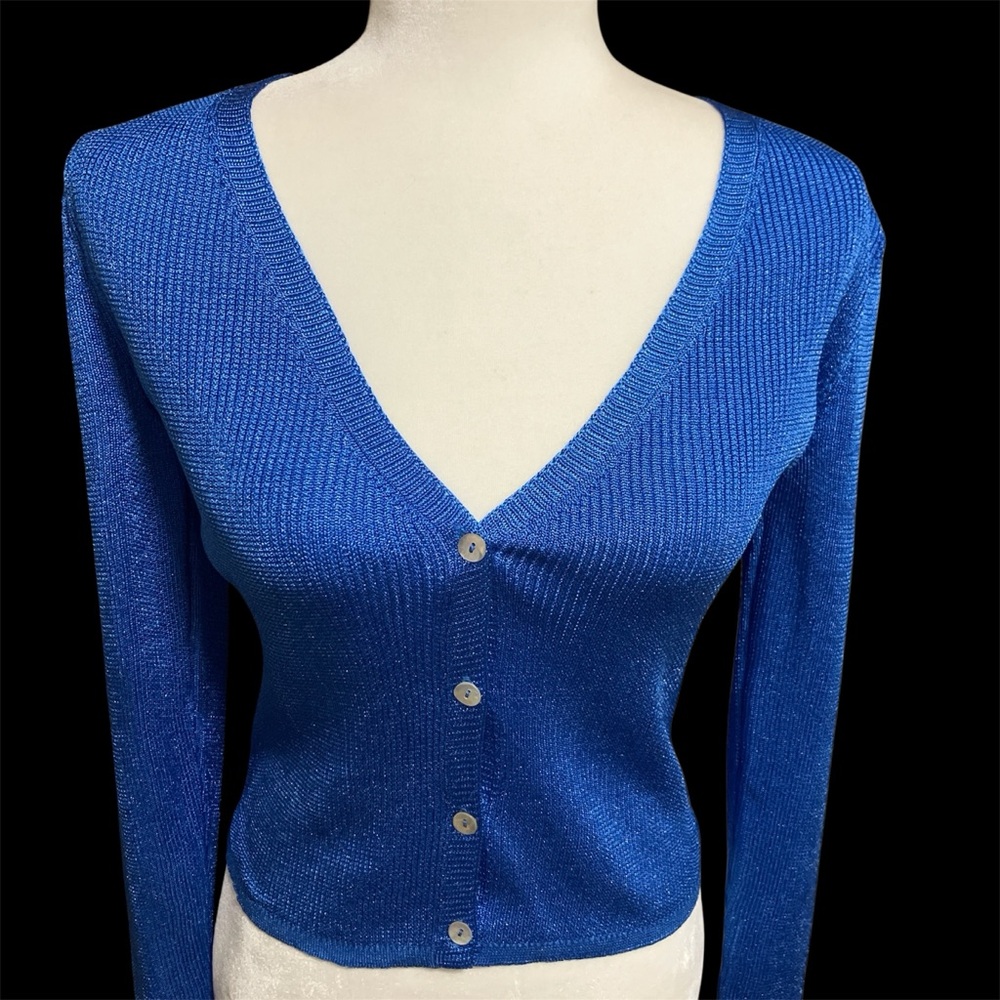 Mango Basic Vibrant Blue Women's Cardigan